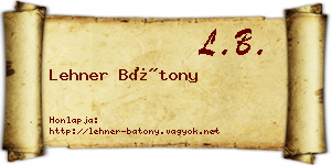 Lehner Bátony névjegykártya